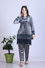 Elegant Handwork Velvet Co-ord Set