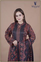 Kashmiri Charcoal Elegance Winter Suit Set (With Shawl)