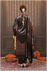 Mehndi Velvet Royale Winter Suit Set (With Shawl)