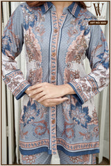 Blue Winter Bloom Co-Ord Set (2-Piece)