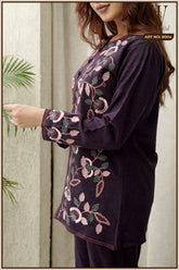 Lavender Elite Embroidered Co-Ord Set (With Inner β 3-Piece)