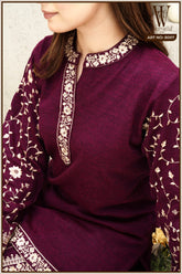 Maroon Heritage Embroidered Co-Ord Set (2-Piece)