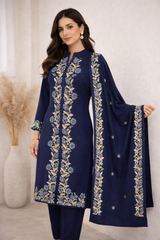 Navy Blue Embroidery Kurta Set