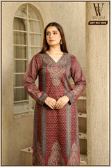 Maroon Royal Weave Winter Suit Set (With Shawl)