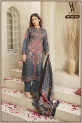 Dark Grey Imperial Charm Winter Suit Set (With Shawl)