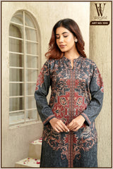 Dark Grey Imperial Charm Winter Suit Set (With Shawl)