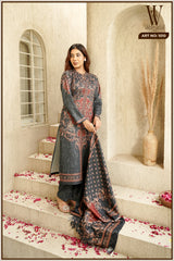 Dark Grey Imperial Charm Winter Suit Set (With Shawl)