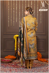 Mustard Heritage Bloom Winter Suit Set (With Shawl)