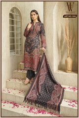 Dark Grey Royal Loom Winter Suit Set (With Shawl)