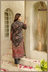 Dark Grey Royal Loom Winter Suit Set (With Shawl)