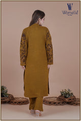 Royal Mustard Floral Winter Shrug Co-Ord Trio Set
