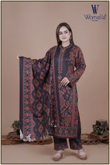 Kashmiri Charcoal Elegance Winter Suit Set (With Shawl)