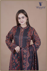 Kashmiri Charcoal Elegance Winter Suit Set (With Shawl)