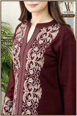 Maroon Luxe Embroidered Co-Ord Set (2-Piece)