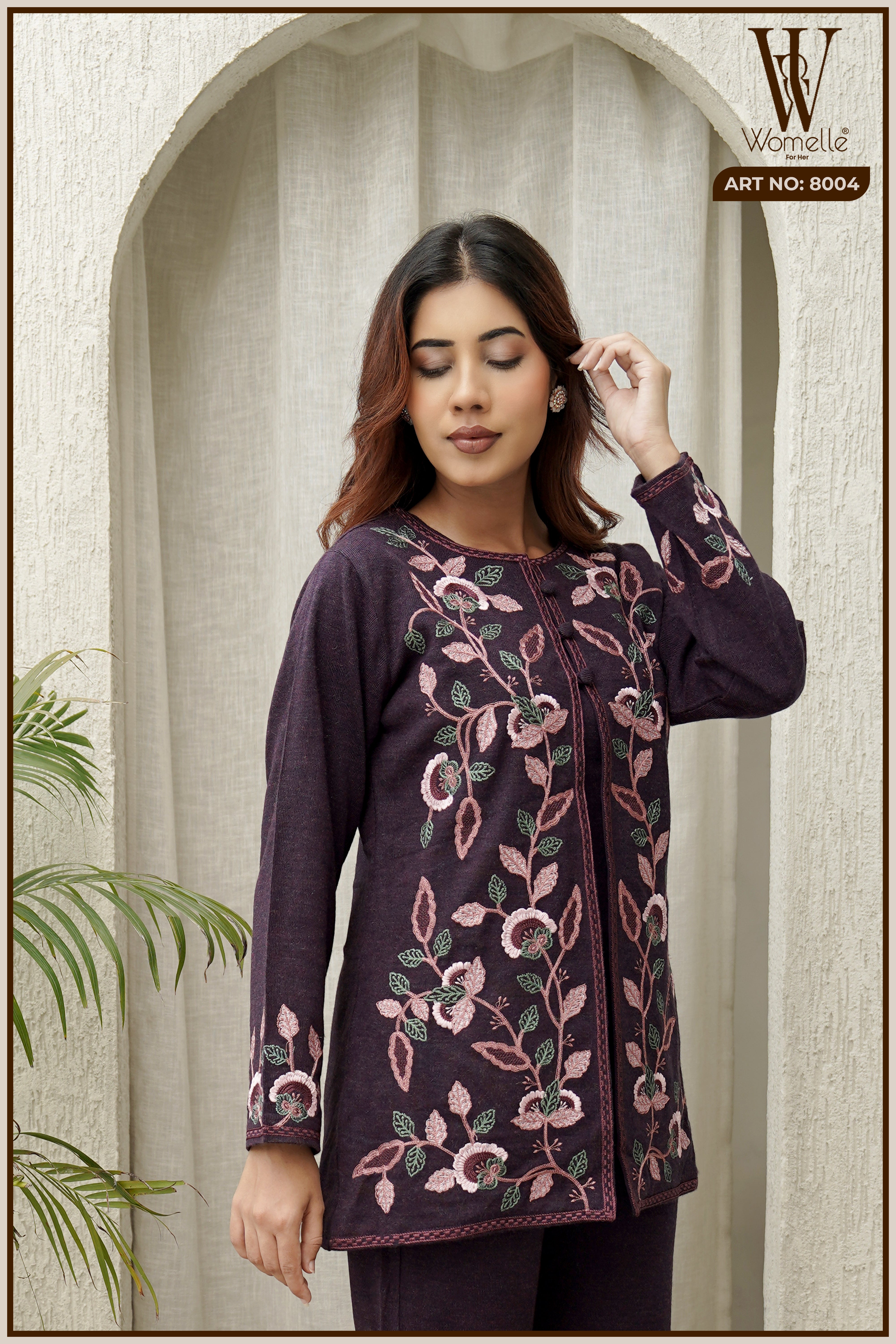 Lavender Elite Embroidered Co-Ord Set (With Inner – 3-Piece)