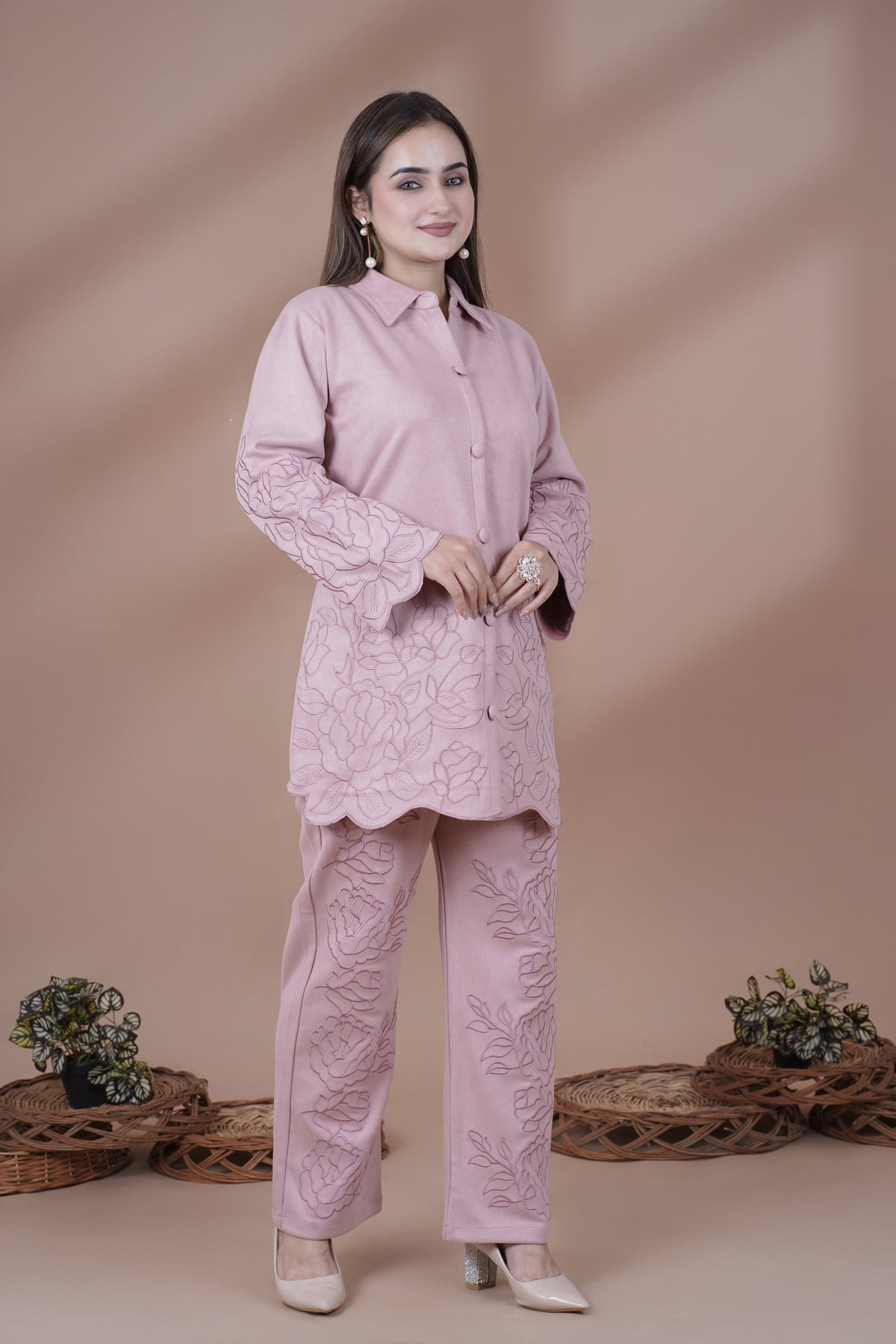 Baby Pink Western Co-Ord Set