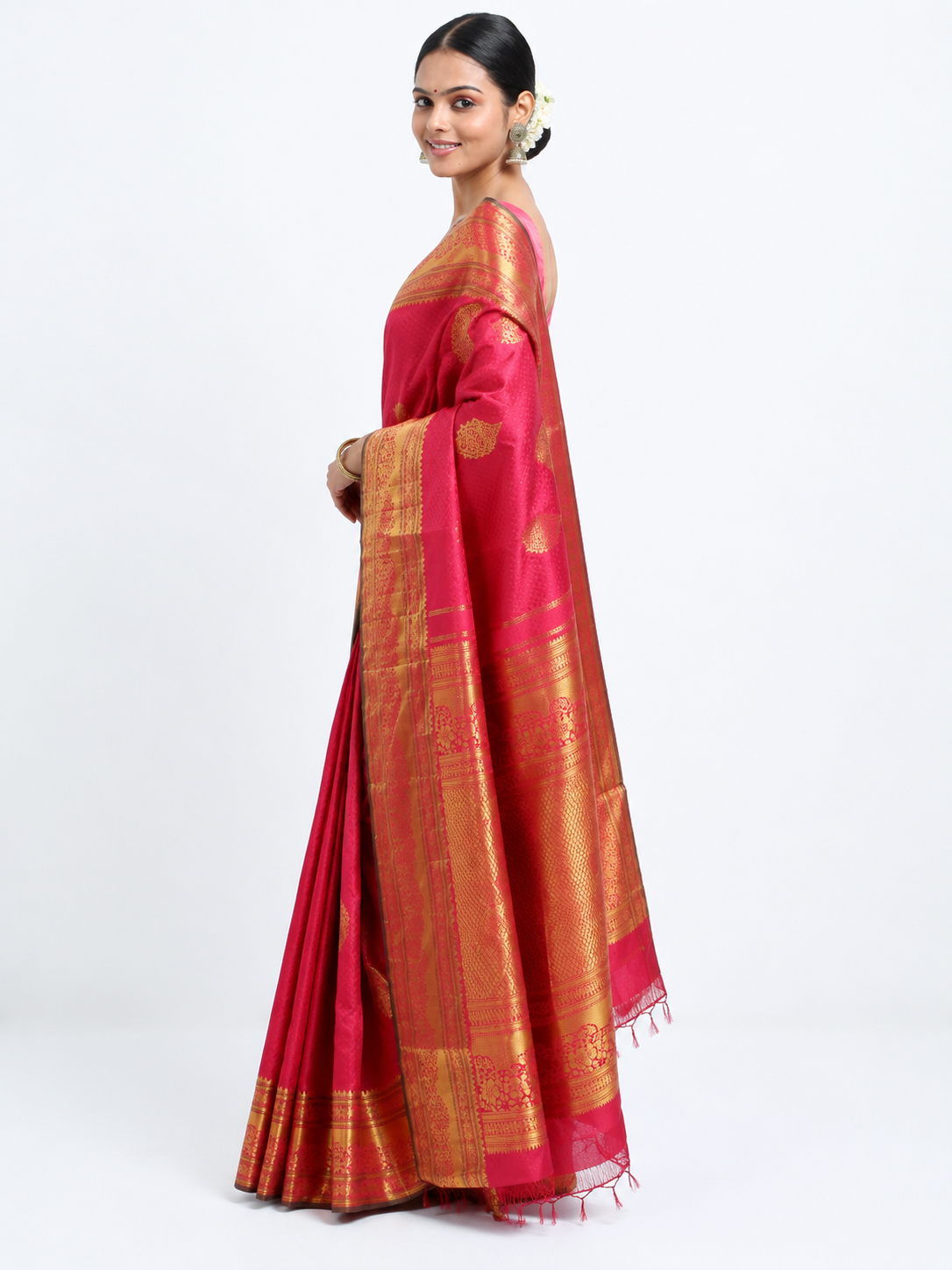 Rich Maroon Pure Silk Saree
