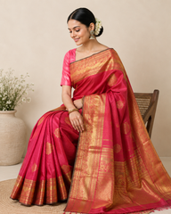 Rich Maroon Pure Silk Saree