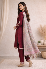 Ruby Red Wool Elegance