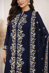 Navy Blue Embroidery Kurta Set