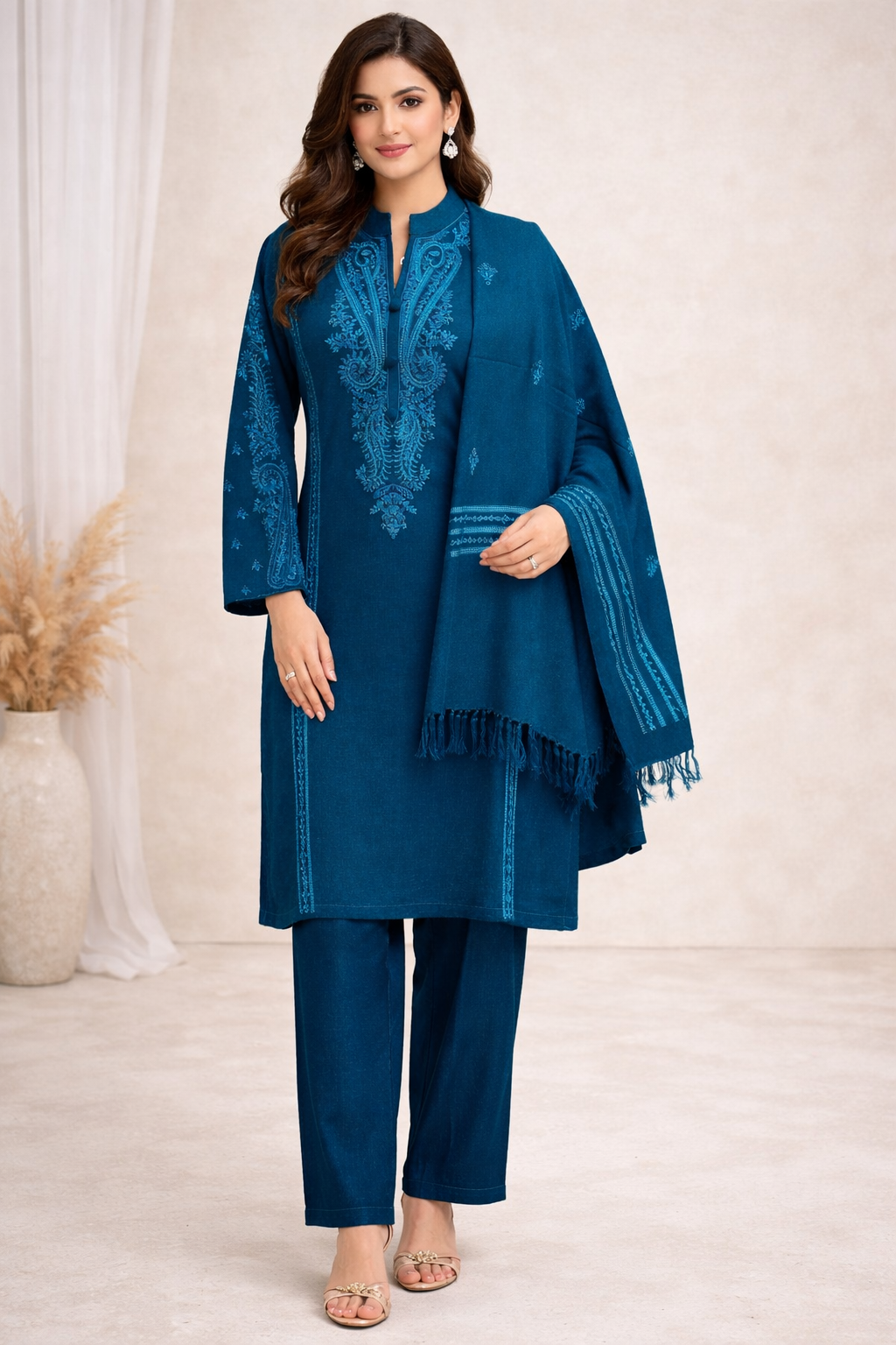 Royal Self Embroidered Suit