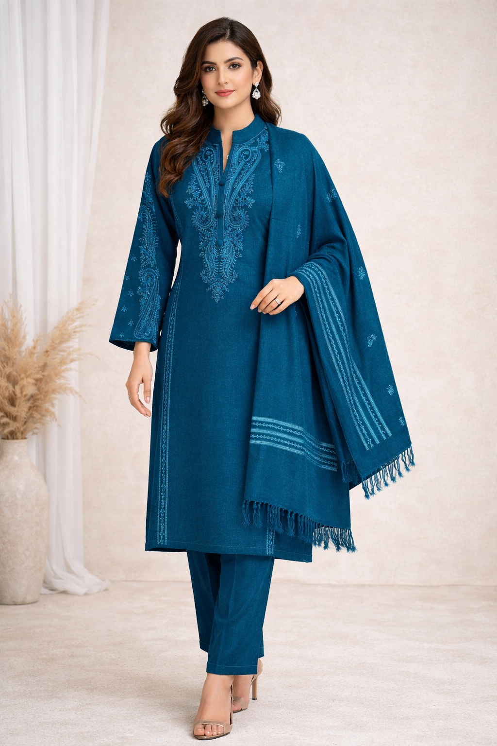 Royal Self Embroidered Suit